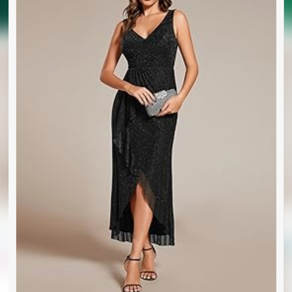 Ever Pretty Sleeveless Pleated Ruffled Cocktail Dress NWT